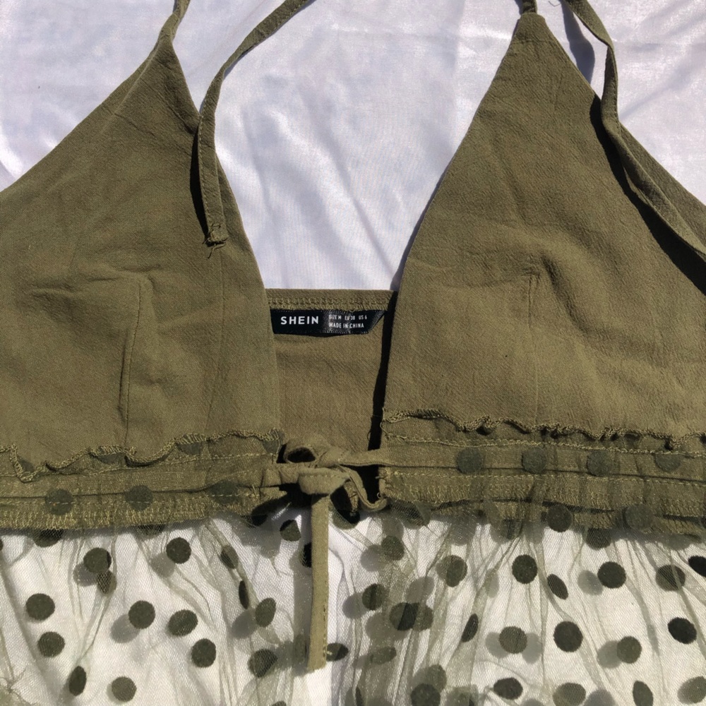 Green Shein crop top